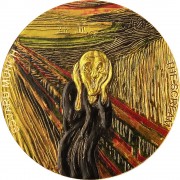 Republic of Ghana SCREAM - Edvard Munch 10 Cedis Silver Coin 2022 Gold plated 2 oz